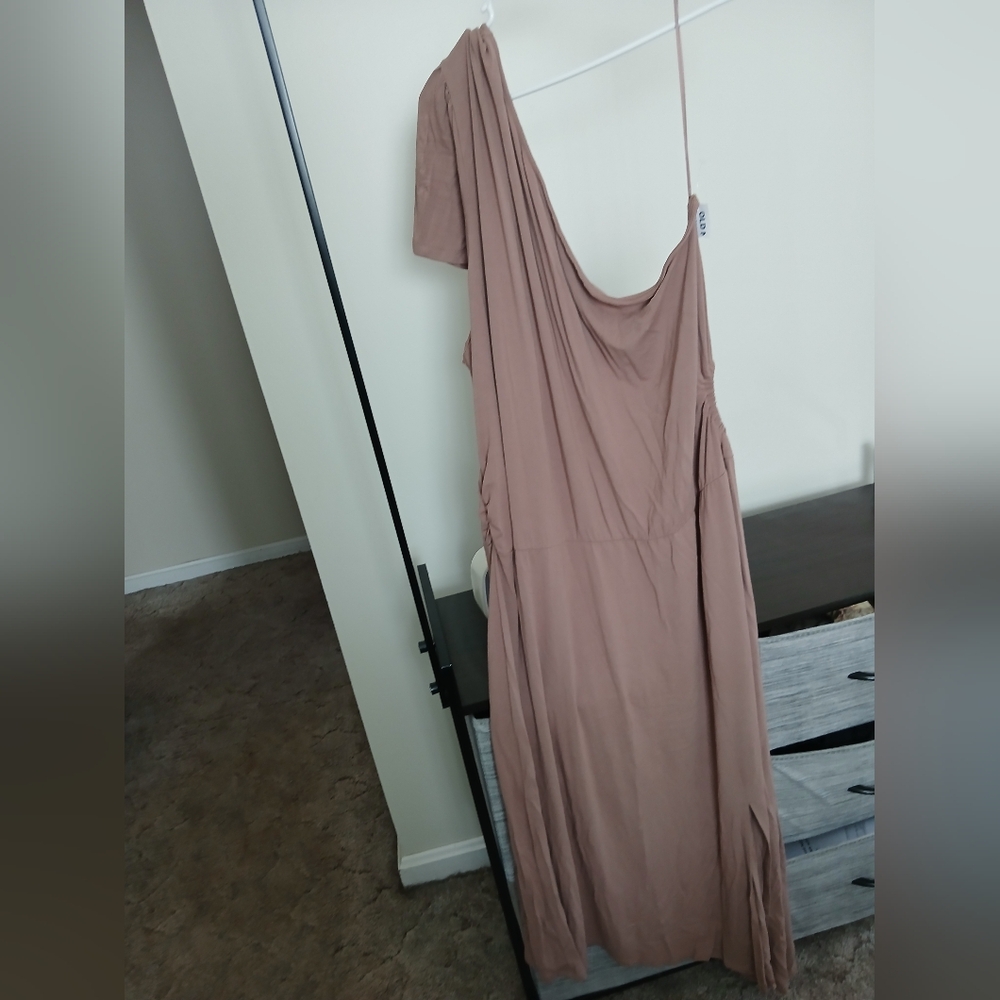 Nwt Old Navy Tan One-Shoulder Dress